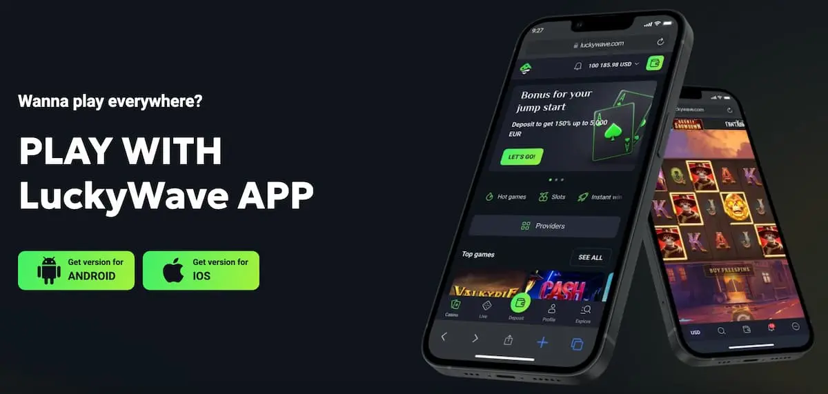 Downloaden van LuckyWave Casino app
